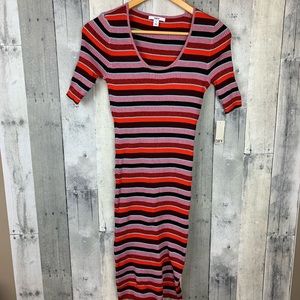 Bar III NWT Metallic Striped Midi Dress